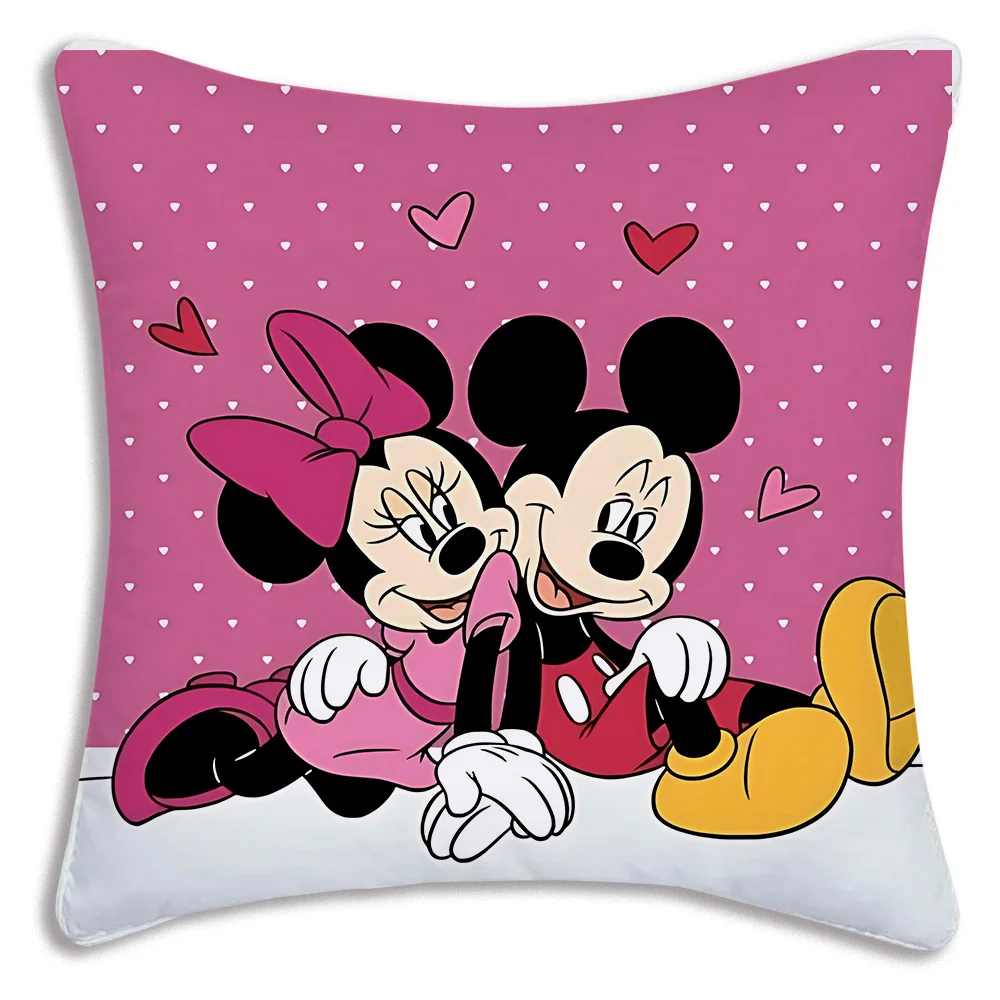 Cartoon couple Mickeys Minnies Pillow Covers Cartoon Sofa Decorative Home Double-sided Printing Short Plush Cute Cushion Cover view 6