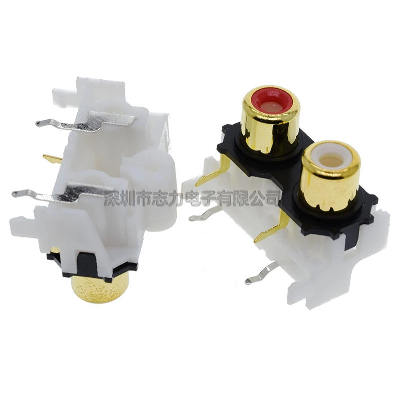 Clearance Sales 5PCS RCA210 audio socket lotus mother AV interface power amplifier wiring base AV2-8.4-14