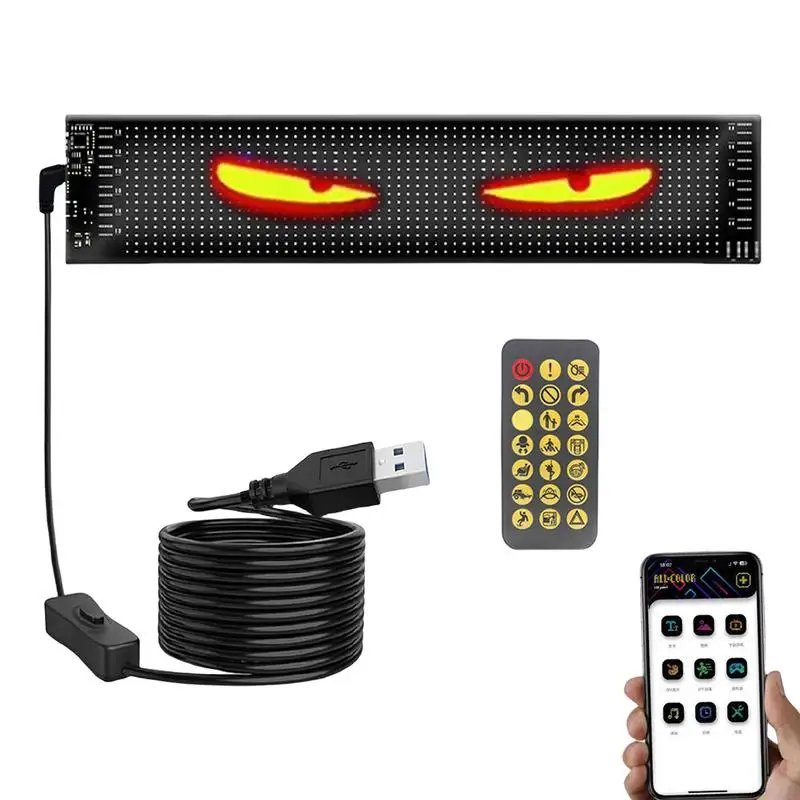 

Smart LED Car Lights RGB Waterproof Devil Eyes Light Programmable Flex Car Display Funny Eye Light Signs for Stores Hotels Bar