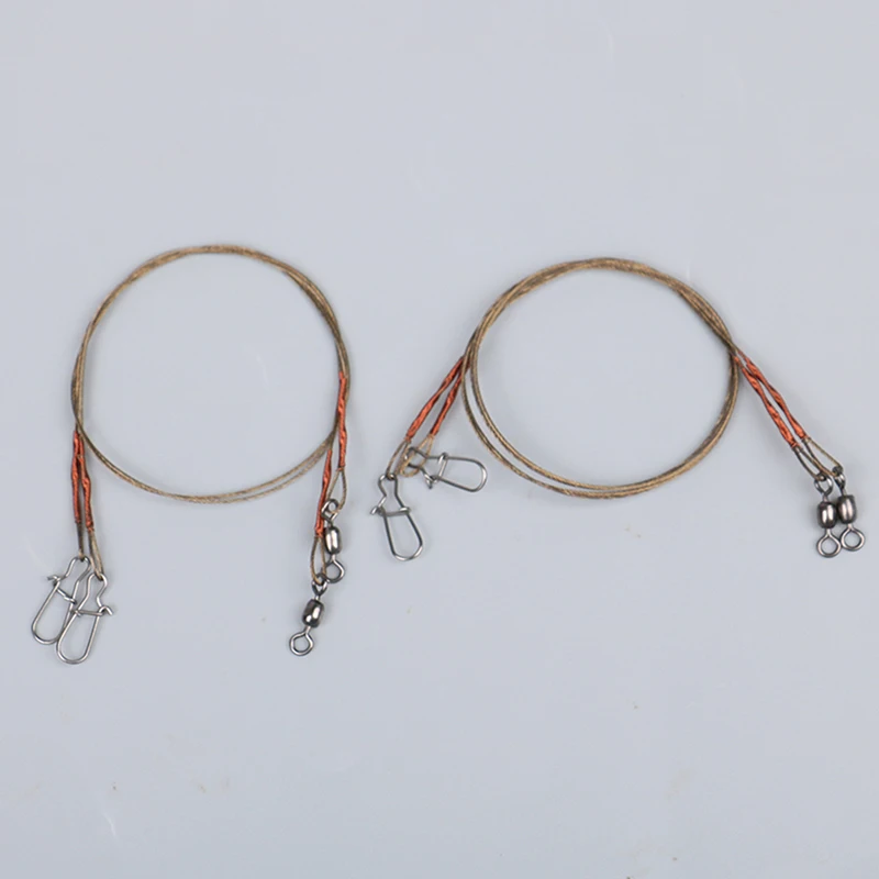 2Pcs/set Lure Wire Steel Fishing Line Wire Line Leader Fishing Leash Anti-winding Titanium Wire Anti-bite Wire Fishing Accessory