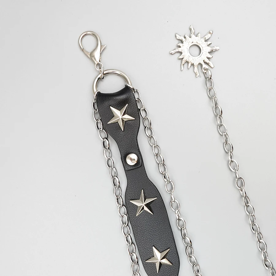 เข็มขัด Pu สไตล์ Cowgirl ตะวันตกพร้อมแหวนโลหะ - เข็มขัดโซ่หมุดย้ําย้อนยุค Y2K สําหรับเดรสและวันหยุด