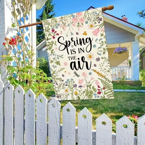 Spring House Flag House Size(28 x 40 Inch) Spring Summer Wildflowers OOV IIC