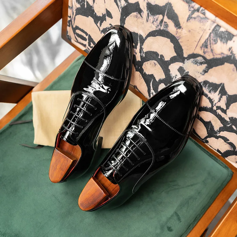 Zapatos Oxford de Cuero de Tres Piezas con Suela Roja, Estilo Británico, para Hombre, Ropa Formal de Negocios