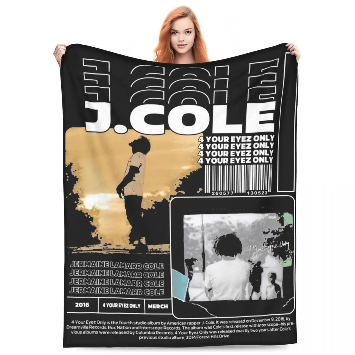 Vintage J Cole Rapper Rap Music Throw Blanket Coral Fleece Plush Home Throw Blanket Comfortable Super Soft for Office Bedspread