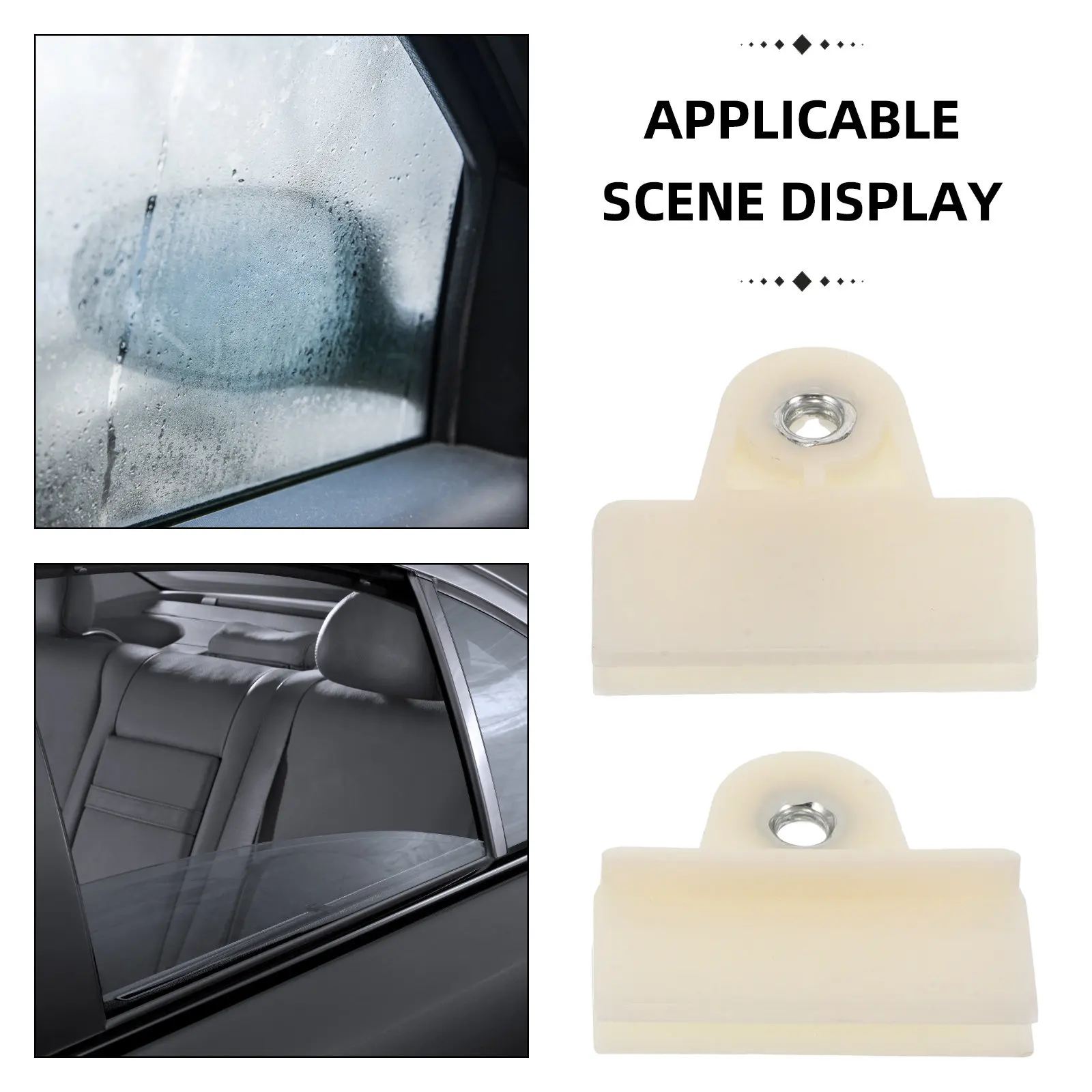 1Pair Glass Fixing Clip Heavy Duty Plastic Universal Car Window Door Regulator Channel Clips Beige Replacement Stable Secure
