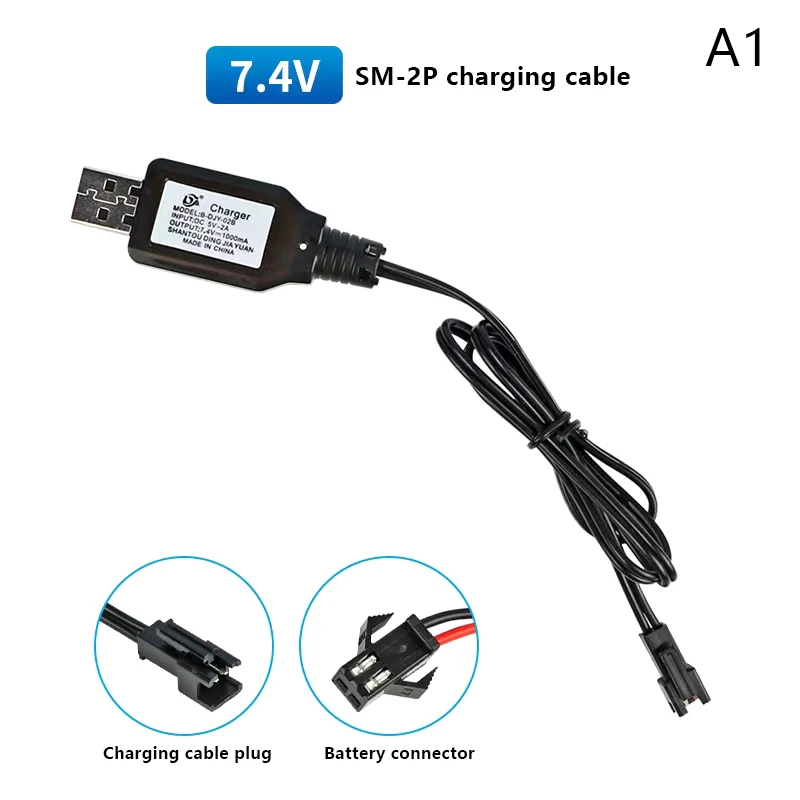 *Hot Sale 1PC 7.4V (3.7V X2) Charger SM-2P/3P SM-4P Reverse XH-3P/4P Li-ion Battery Electric RC Toys Car Boat USB Charge