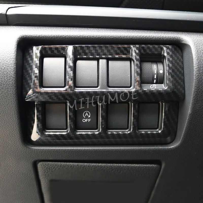 LHD pannello cruscotto interno in fibra di carbonio copertura interruttore faro Trim per Subaru Forester (SK) 2019 2020 2021 2022 2023 2024