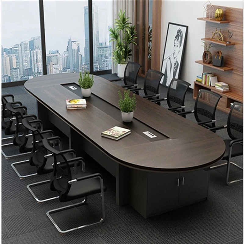 

Large conference table Long Simple modern desk Oval meeting table room Round corners Minimalist tavolo riunioni Office furniture