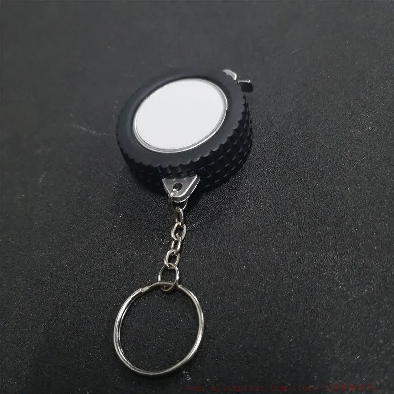 sublimation blank Small tyre tape measure ruler keychains key ring length 1M  consumables 20pcs/lot