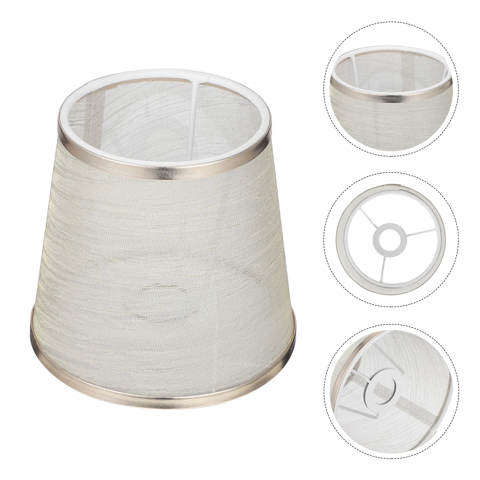 

E14 Lamp Light Shades Fabric Lamp Shade Household Lampshade Table Lampshade 3cm Screw Golden Cover for Bedroom Decor