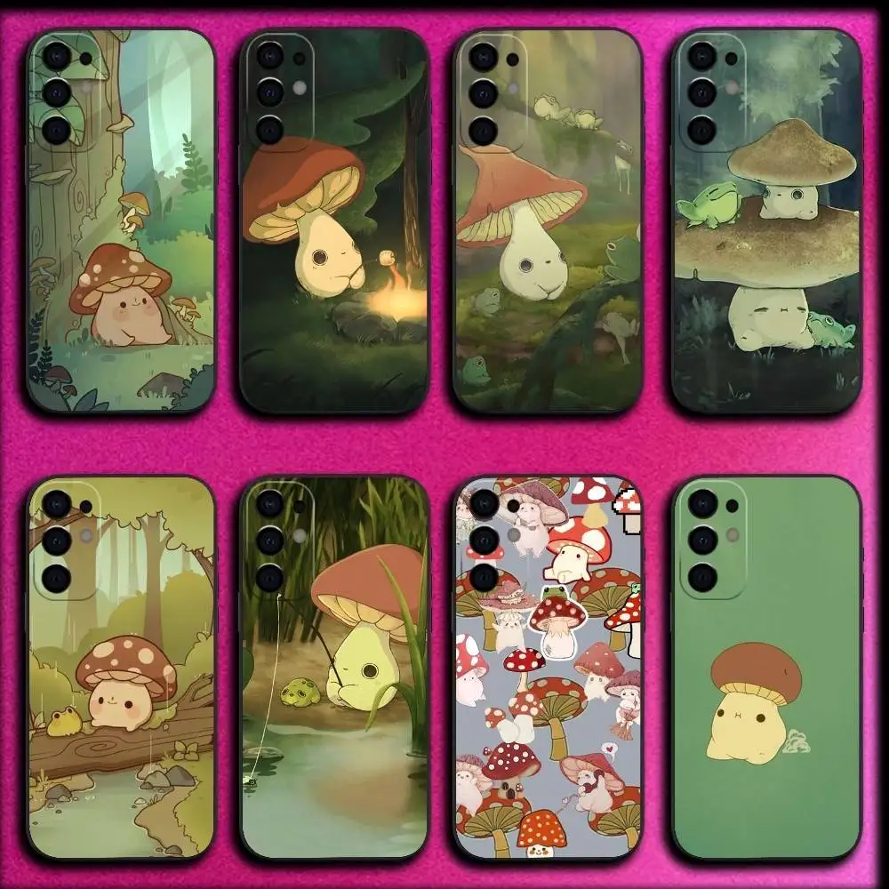 

Cute mushroom elf Phone Case For Samsung S25,S24,S21,S22,S23,S30,Ultra,S20,Plus,Fe,Lite,5G Black Cover