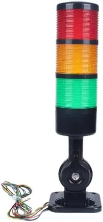 

Трехсекционная светодиодная сигнальная колонна с зуммером, 110В/220В переменного тока, мигающая/постоянная подсветка, вращающееся основание - черная