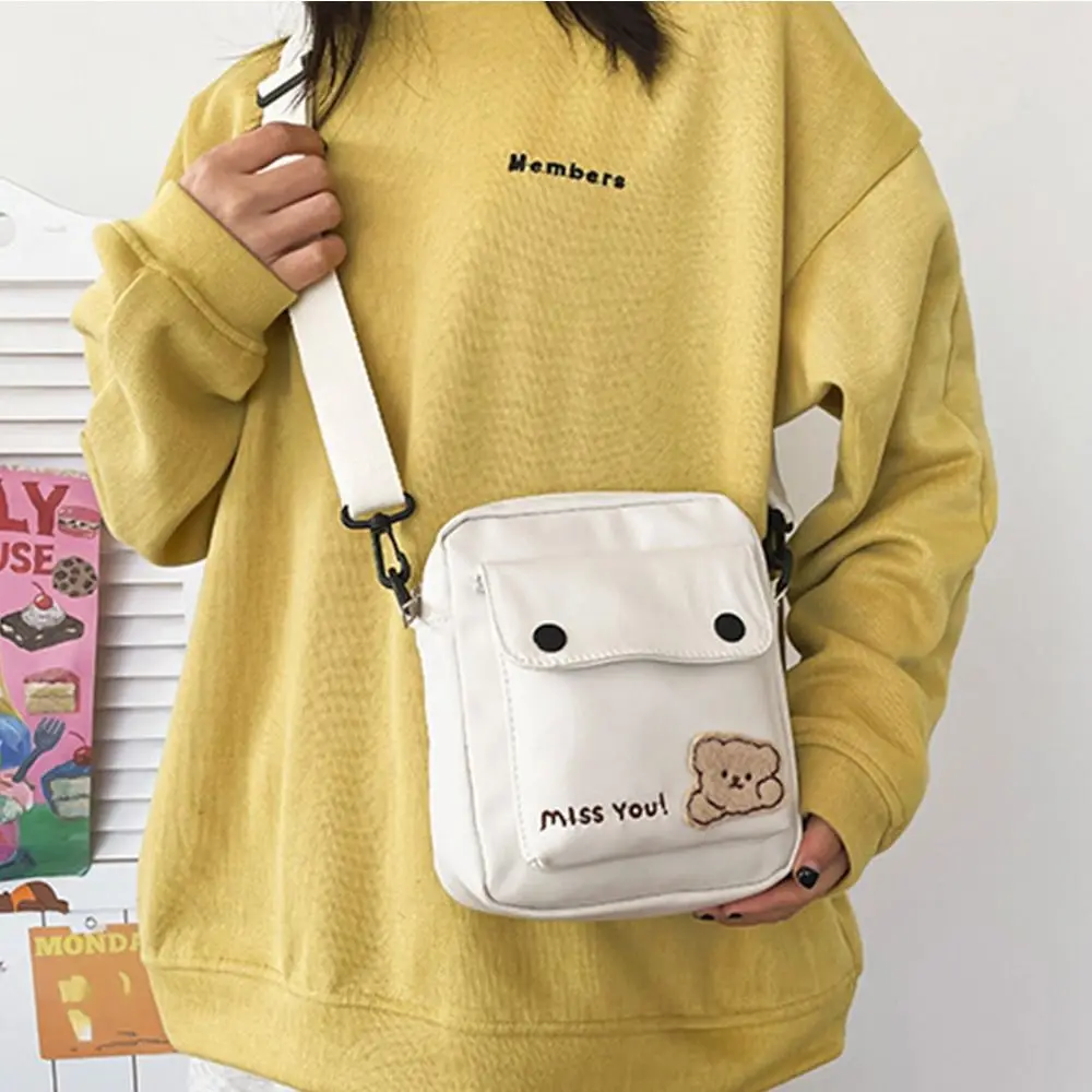 Saco crossbody simples para mulheres, saco bonito do telefone móvel, saco do mensageiro, bolsa da moeda, bolsa de ombro do urso, cesta pequena