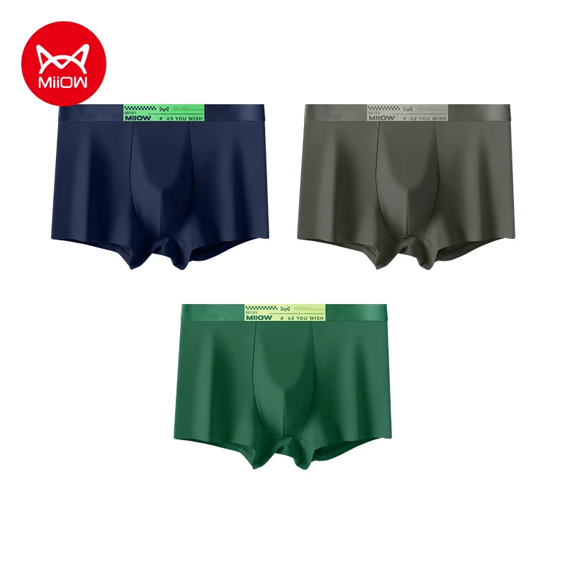 

MiiOW Cotton Men Boxershorts Set Antibacterial Men's Panties Autumn Winter Mens Underwear Breathable Softness Man Boxers Briefs