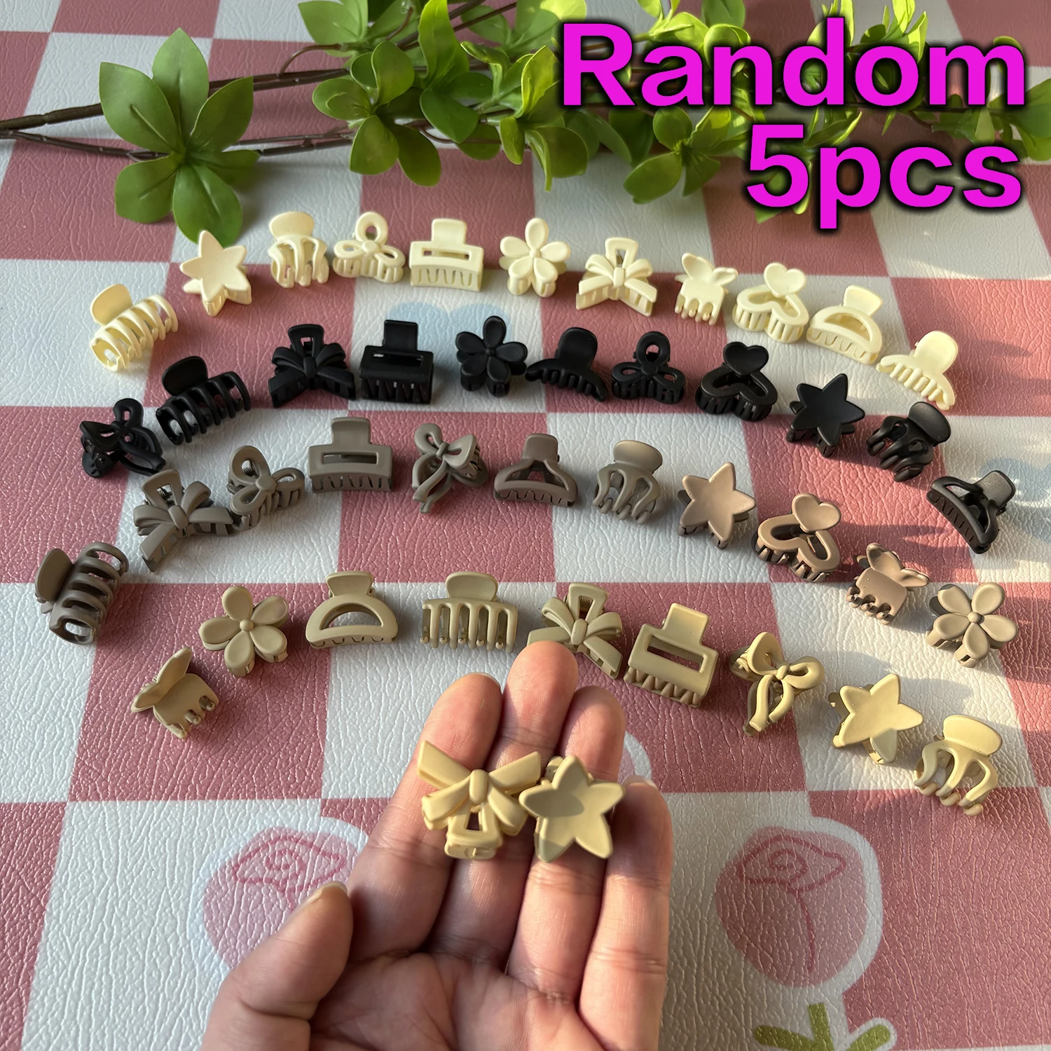 Beige Mixed Pack Small Clips for Daily Use