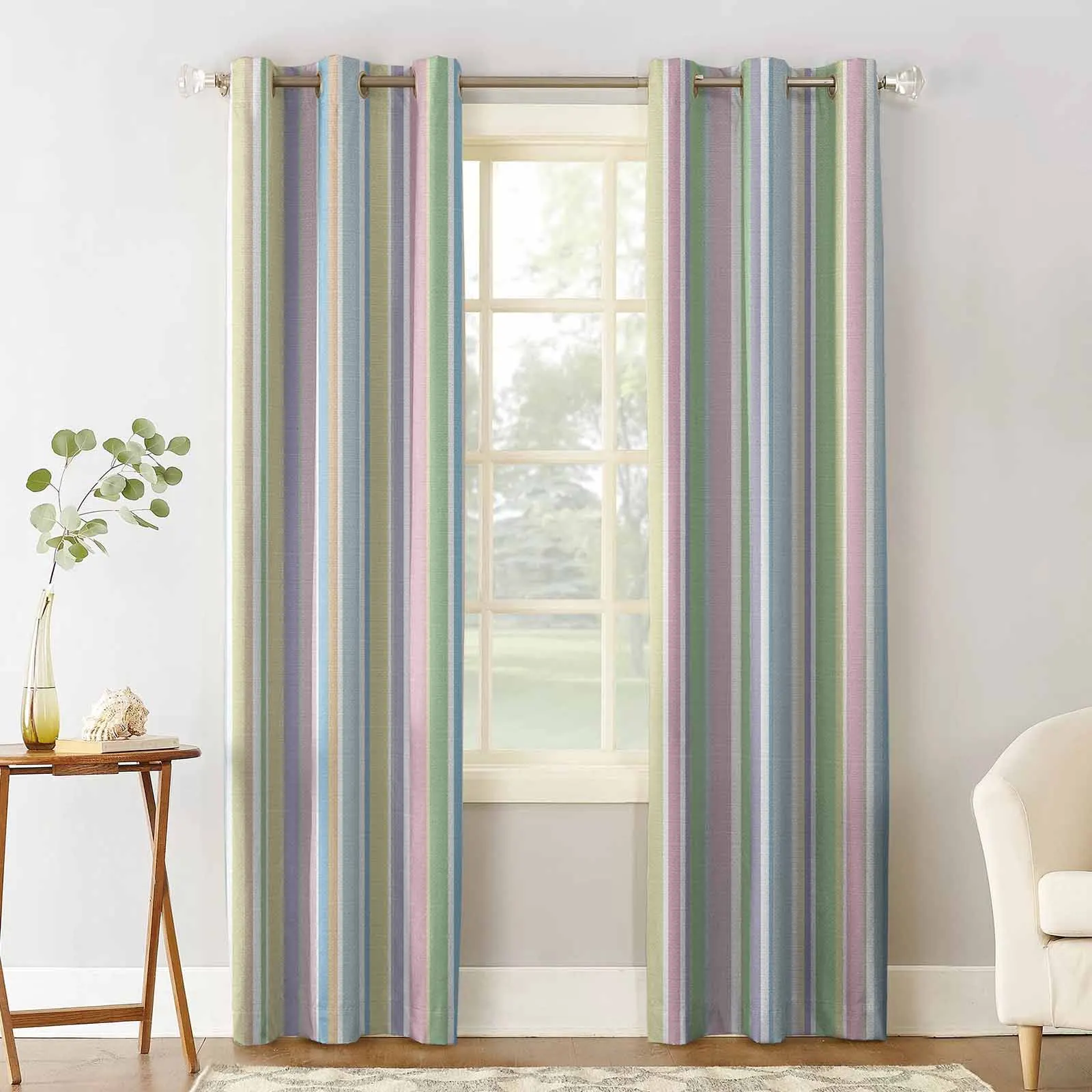 Hand Drawn Multi-Color Lines Blackout Curtains For Living Room Bedroom Window Treatment Blinds Drapes Kitchen Curtains