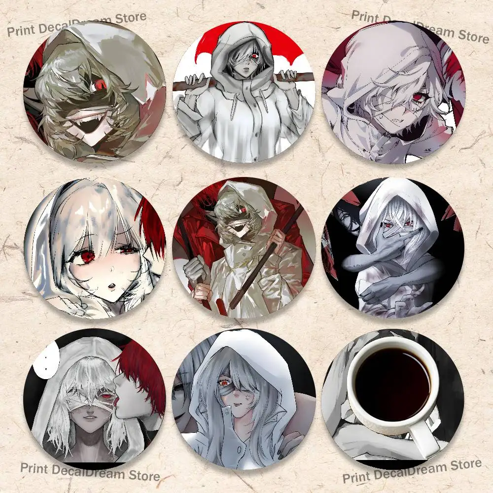 

H-HomicipherS Artist 2D Pattern round Wooden Coaster Decorative Coffee Cup for Use in Coffee Shops Bars Wine Beer