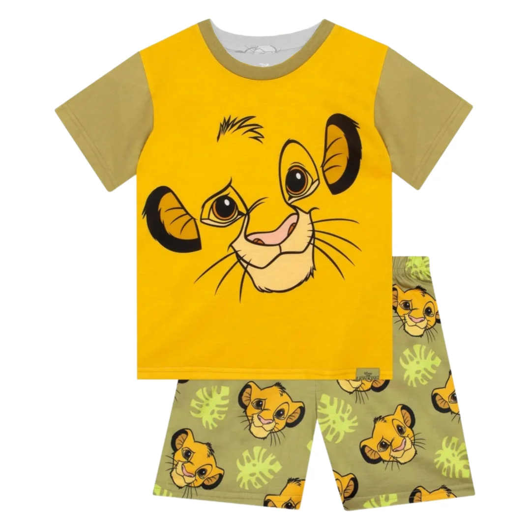 Potdemiel The Lion King Simba Pajama Just Lion Around Adult Kids T-Shirts & Shorts Sets Family Summer Quick-drying Comfy Stylish