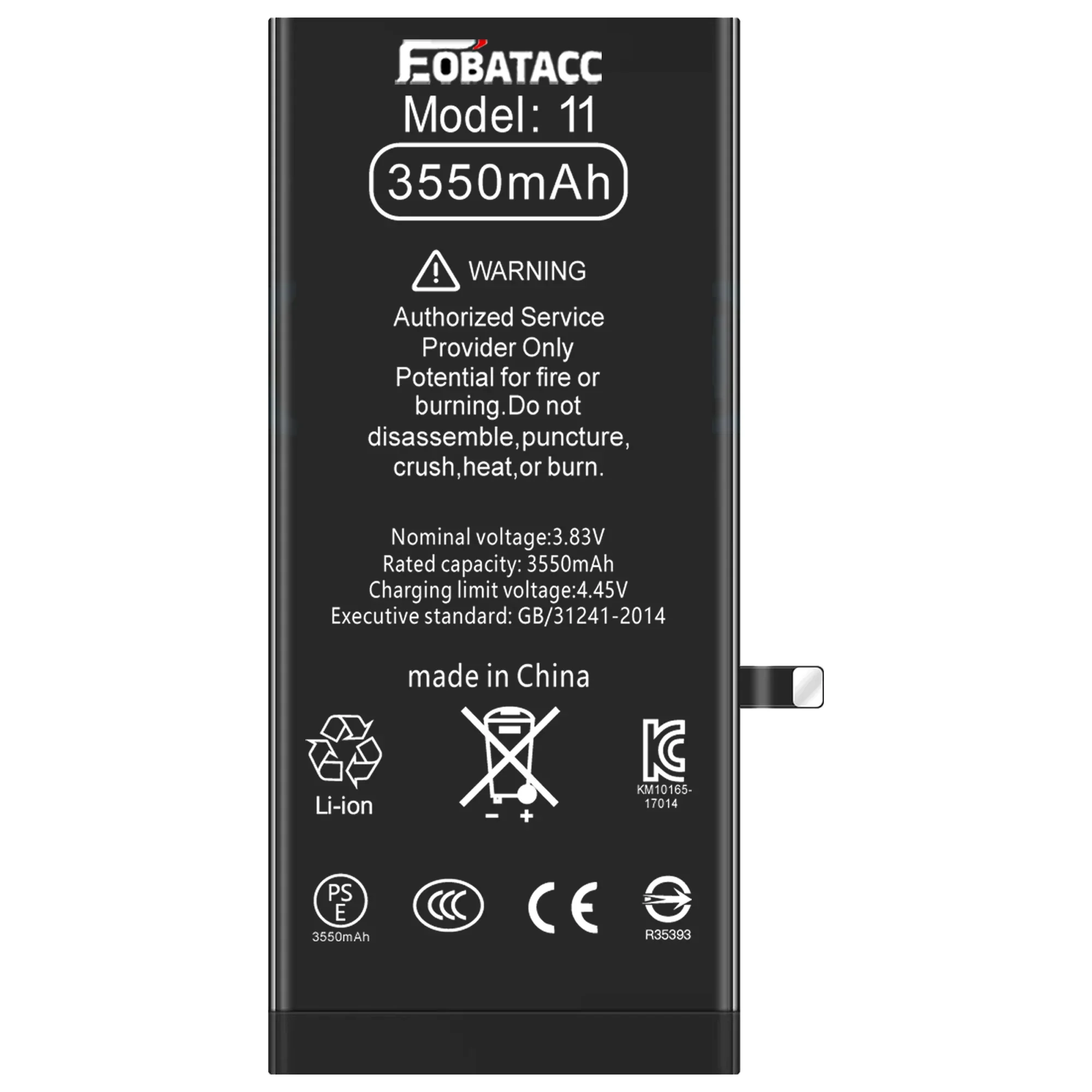 بطارية جديدة لعام 2025 من EOBATACC عالية الجودة 100% لبطارية هاتف Apple 11 3550mah + أدوات #5
