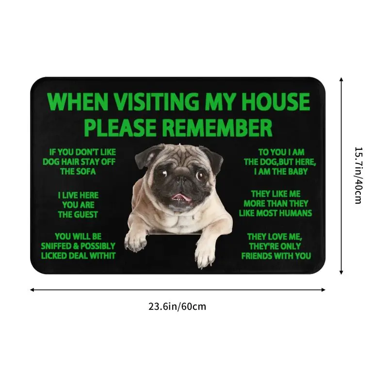 Lovely Pug Dog Front Door Floor Entrance Mats Outdoor Bathroom Kitchen Doormat Garden Carpet Rug