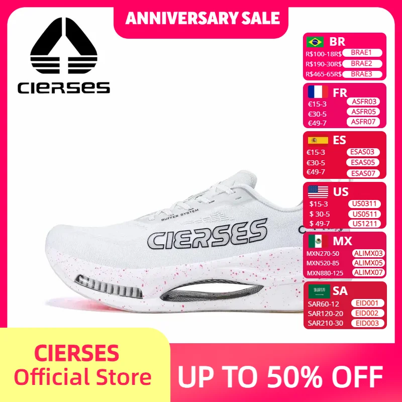 

CIERSES C+N Dual Density Supercritical Track and Field\ Air Cushion Sneakers Full Palm Carbon Plate Marathon Running Shoes 2445