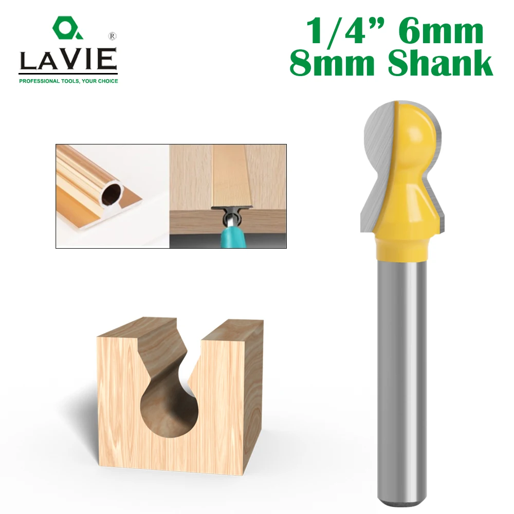 

LAVIE 1PC 1/4 6MM 8MM Shank Horizontal Crown Molding Bits Router Bit Woodworking Milling Cutter For Wood Bit Face Mill C06 C07