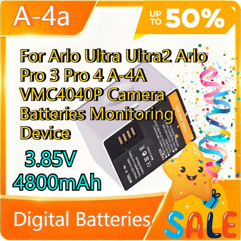 A-4a 3.85V 4800mAh Rechargeable Battery For Arlo Ultra Ultra2 Arlo Pro 3 Pro 4 A-4A VMC4040P Camera Batteries Monitoring Device