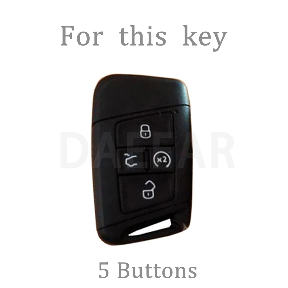 4 Buttons Car Key Case Cover for VW 2018 Atlas Tiguan Golf 7 Magotan Replacement Smart Keyless Holder Protector