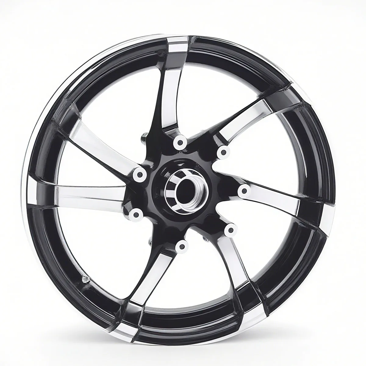 Black Aluminum Alloy Wheel Accessories Front & Rear Compatible with for Harley 08-later FLSTF FLSTFB FLSTFBS Motorcycles New