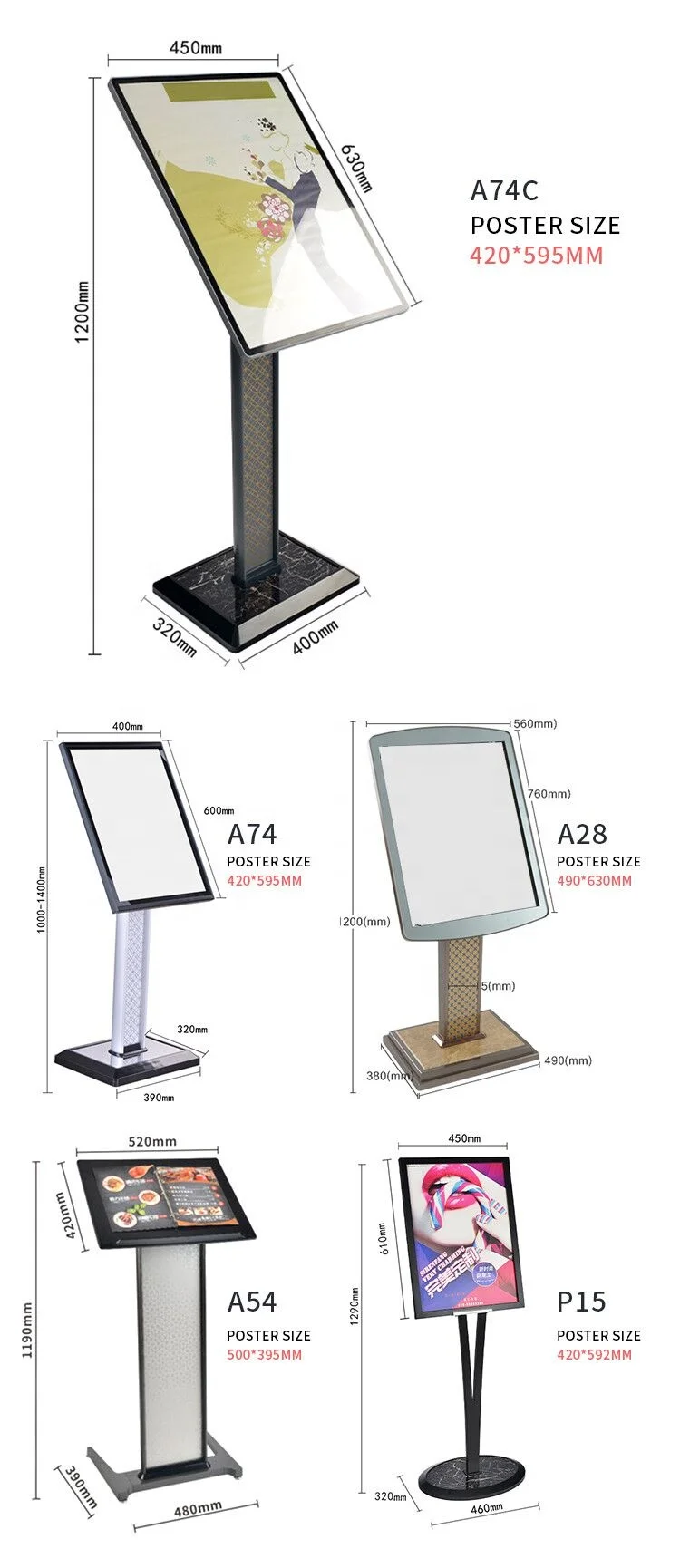 Magnetic Sign Holder Aluminium Sidewalk Sign A-frame Transport Racks Metal Sign Holder