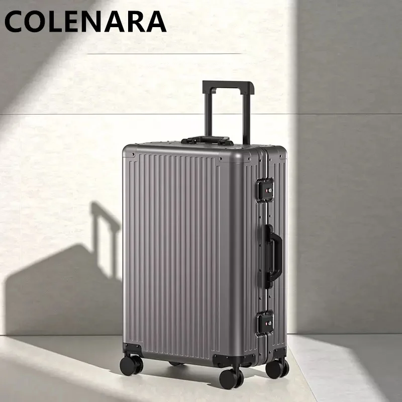 

COLENARA 20''24''28 Inch New All-aluminum Magnesium Alloy Trolley Case Luggage Boarding Box With Wheels Rolling Suitcase
