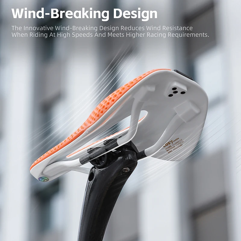 WEST BIKING Full T700 Carbon Fiber White Bicycle Saddle 3D Printed Zoned Shock Absorbing Honeycomb Resin Seat Racing Bike Saddle
