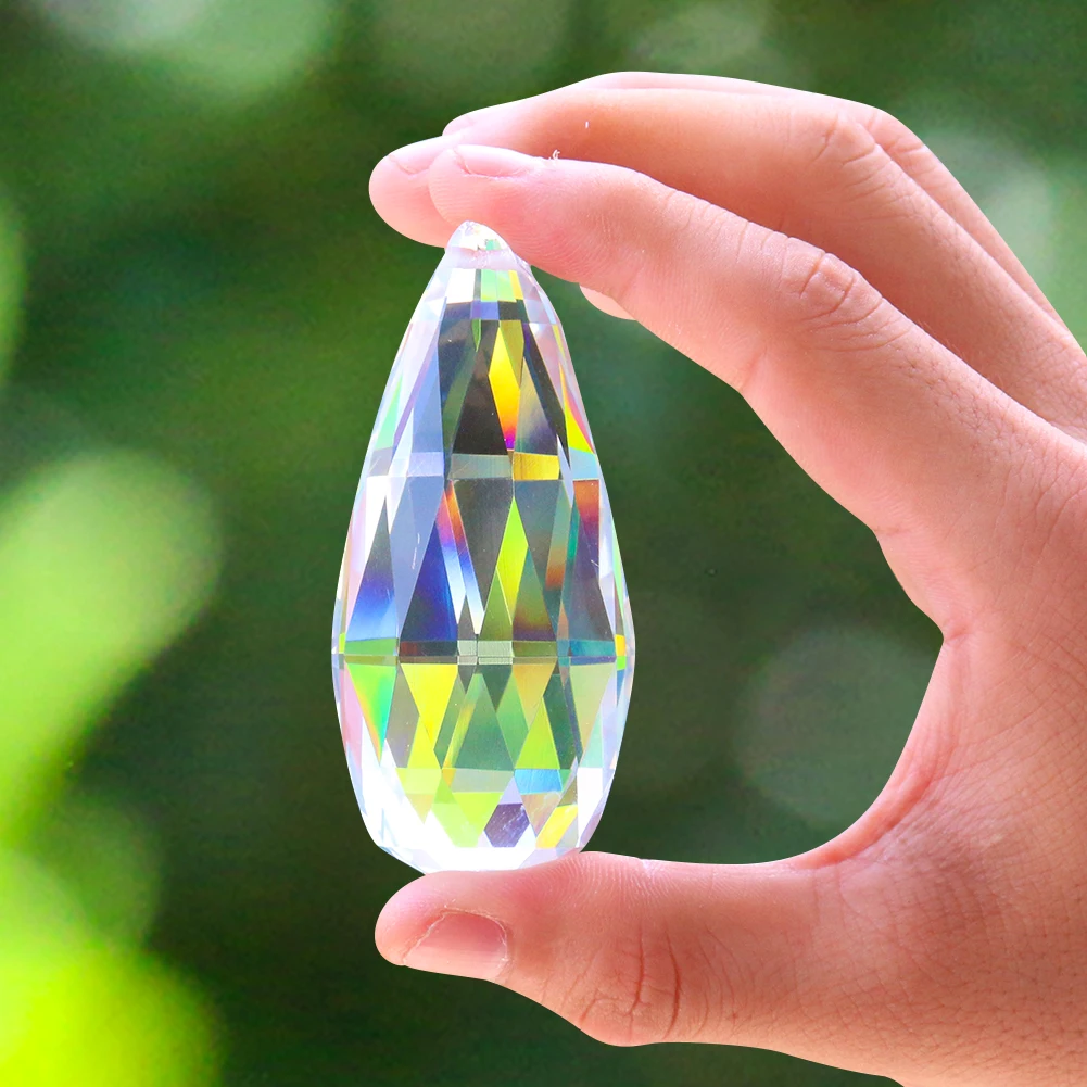 

Transparent Faceted Faceted Glass Crystal Pendant Home Window Chandelier DIY Home Wedding Decoration Accessories