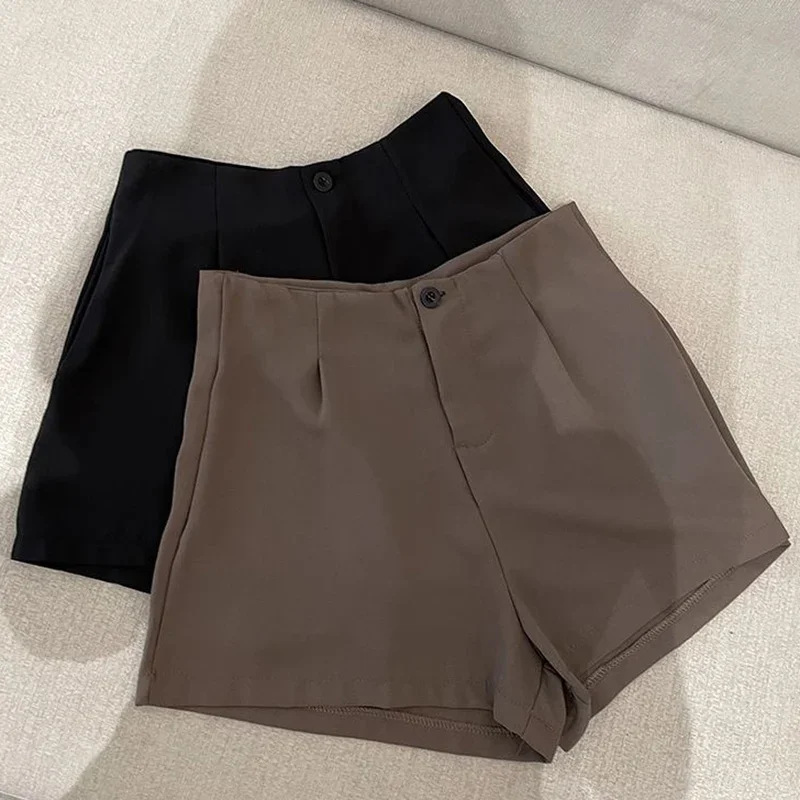 

Летние женские модные повседневные шорты: хит продаж, однотонные широкие брюки-кюлоты для девушек, женские тонкие шорты с высокой талией