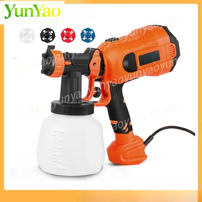 

750W Electric Spray Gun 4 Nozzle Sizes 1200ml Household Paint Sprayer Flow Control