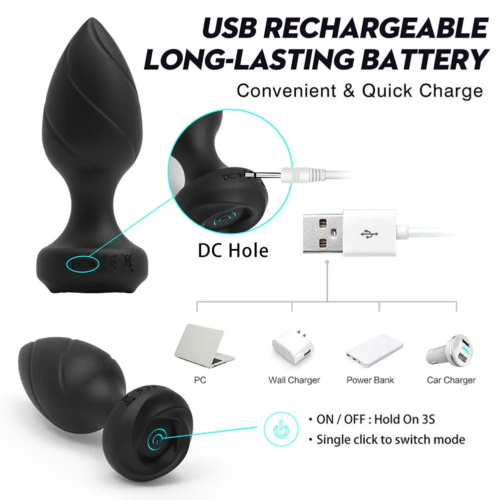 New Anal Plug Vibrator 10 Vibration Modes Rechargeable Remote Control Butt Plug Vibrators Adult Sex Toys for Women Masturbator