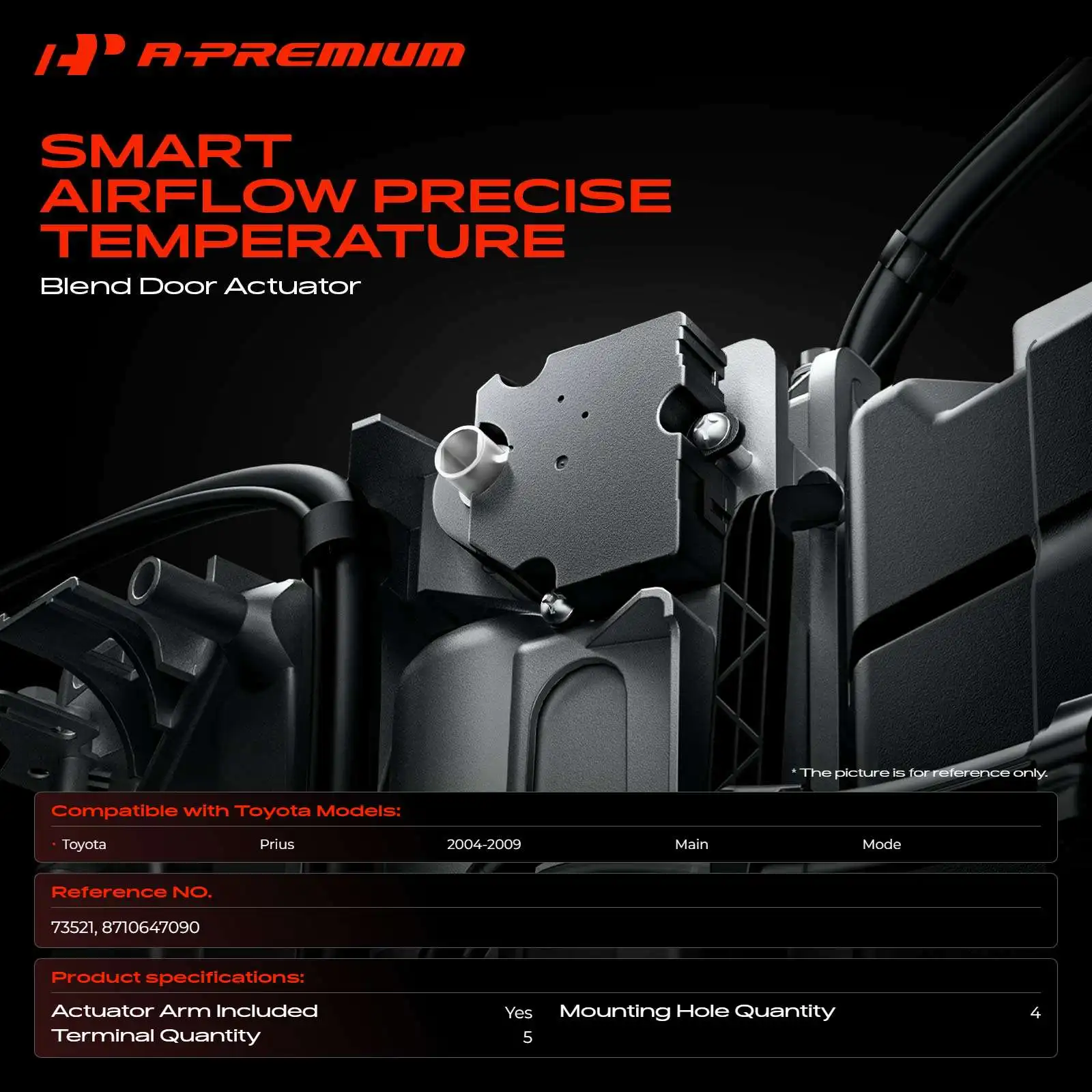 A-Premium Main HVAC Blend Door Actuator for Toyota Prius 2004-2009