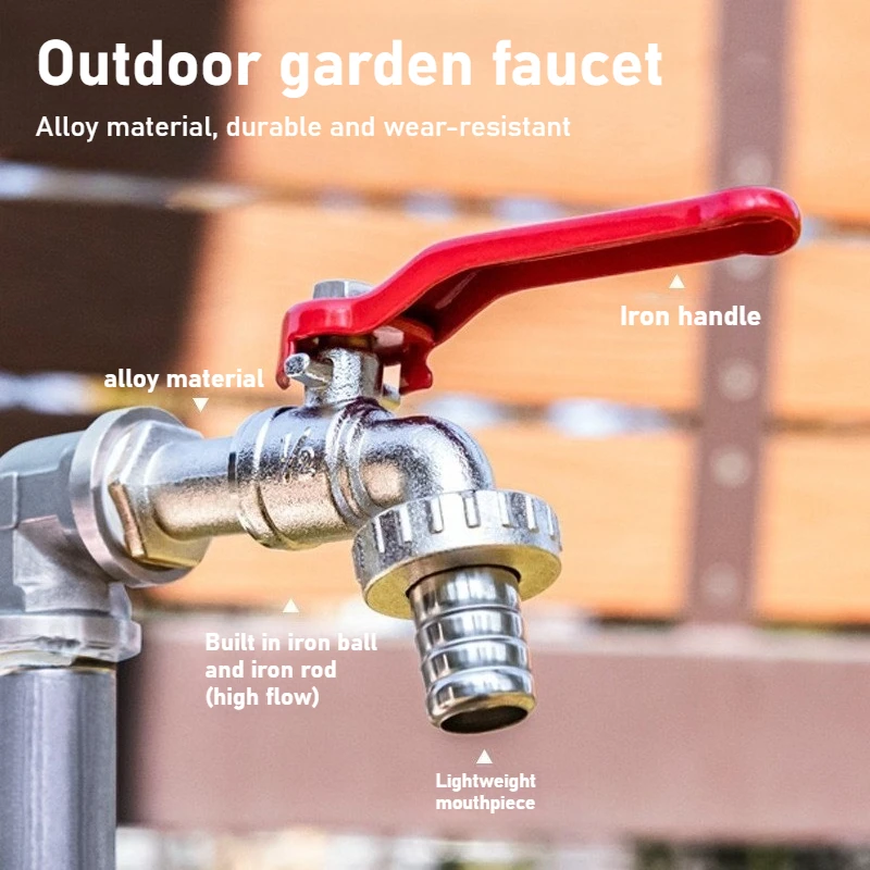 Zinc Alloy 1/2 Gardening Faucet Stretching Handle Garden Faucet Cross-border Dedicated Faucet with Washing Machine Nozzle