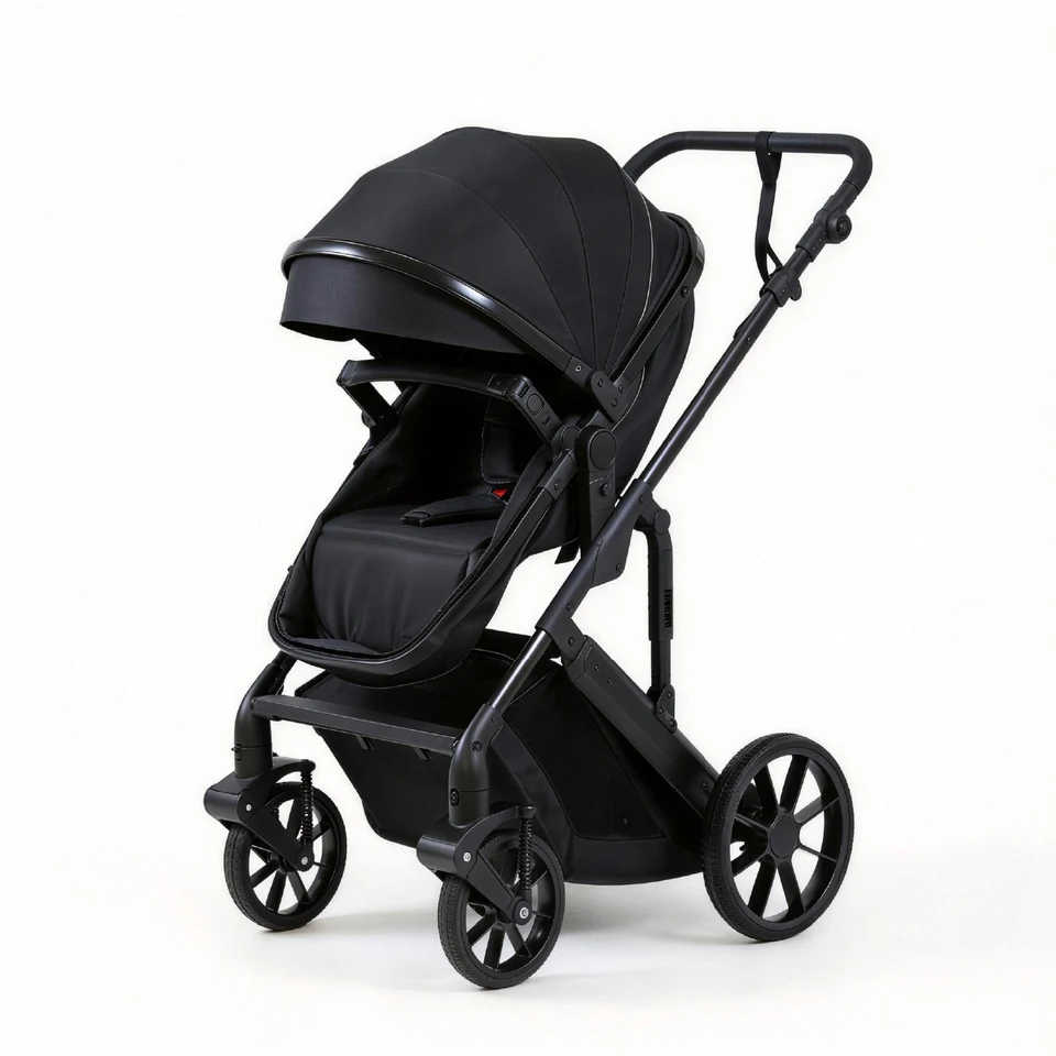 Reversible High Landscape Baby Stroller with Shock Absorption