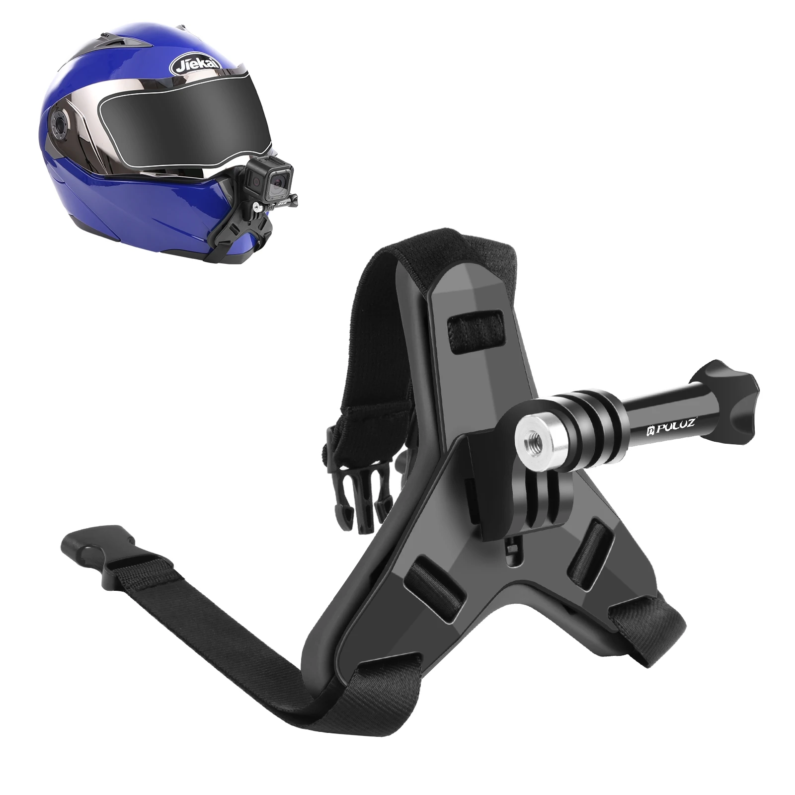 PULUZ Motorcycle Helmet Chin Strap Mount for GoPro, DJI Osmo Action and Other Action Cameras Full Face Helmet Chin Mount Holder