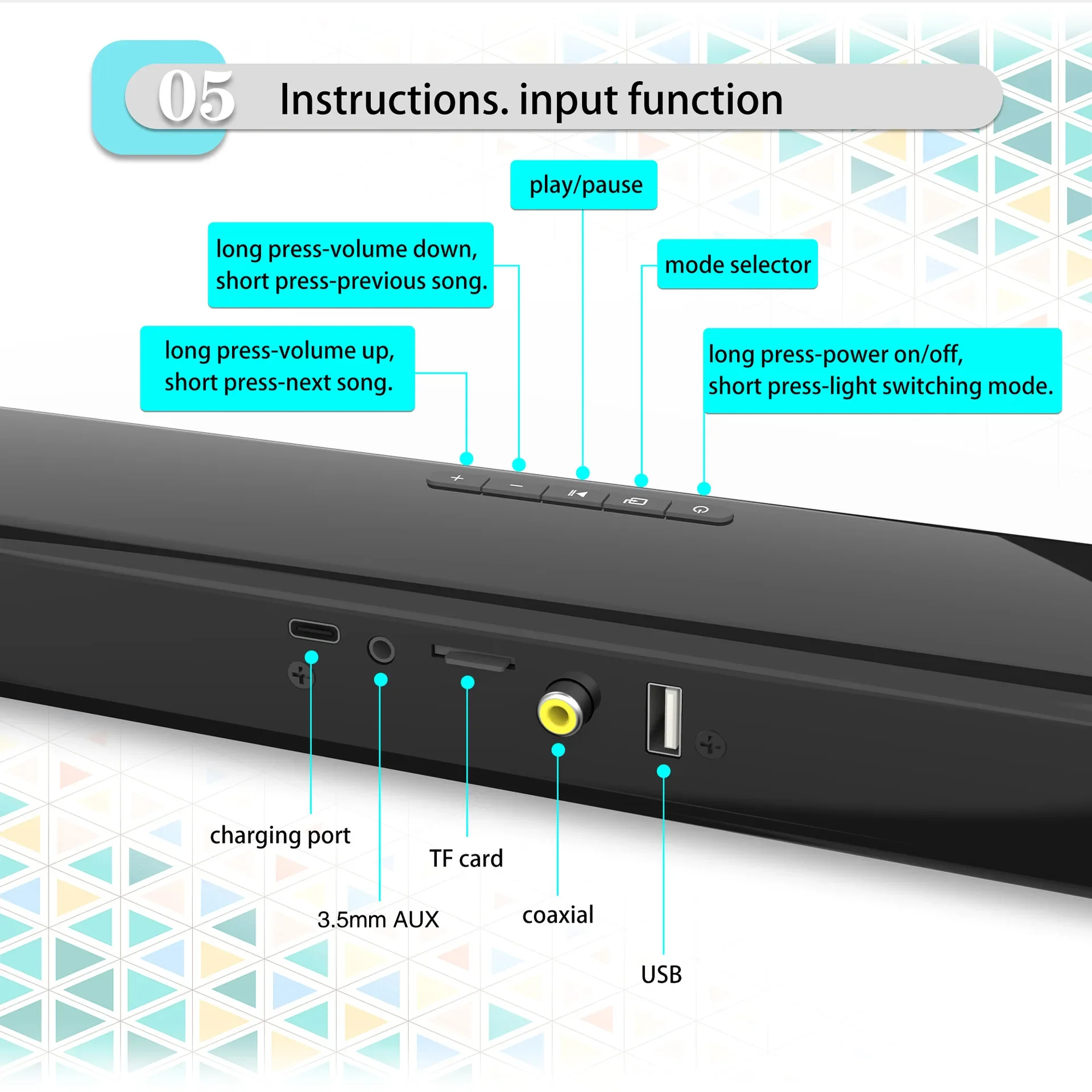 20w sem fio bluetooth alto-falantes BS-28E barra de som coluna música para tv computador sistema estéreo cinema em casa soundbar com rádio fm