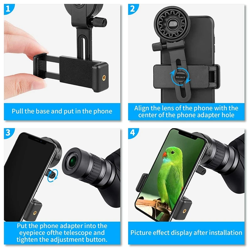 Telescope Cell Phone Adapter Mount,Universal Compatible Binocular Monocular Spotting Scope Telescope