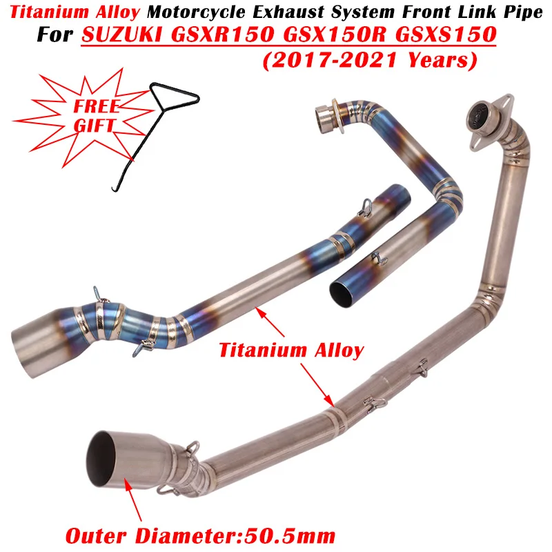 

For SUZUKI GSXR150 GSX150R GSXS150 2017 - 2021 Motorcycle Exhaust Escape Modified Muffler 51mm Titanium Alloy Front Link Pipe