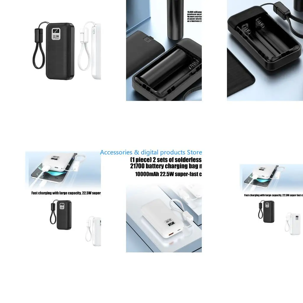 77JD NonSolder 21700 Battery Box Powerbank Shell Compactly Design For Backpacks And Pocket Carrying Easy To Assemble Design