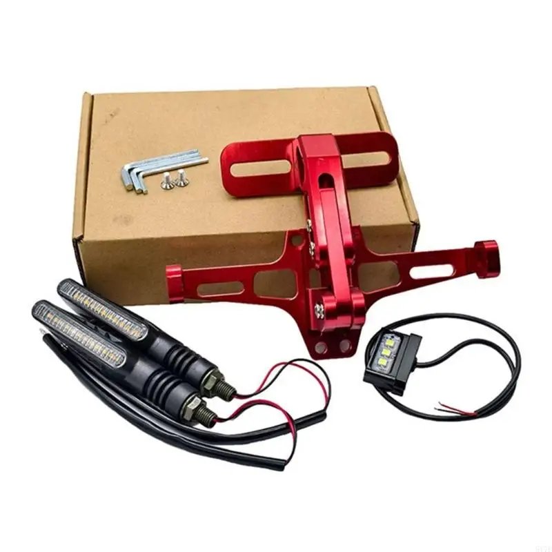 

517B High Strength Motorcycle License Plate Holder Bracket with Corrosion Resistant Design and LED Features For Urban Riding