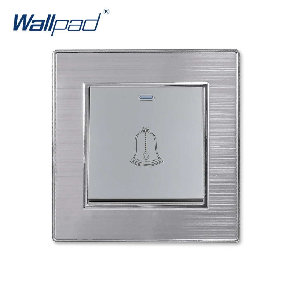 Light Switch Doorbell Reset New Arrival Stainless Steel Panel With Silver Border Wallpad Push Button Wall Switch 16A AC110-250V