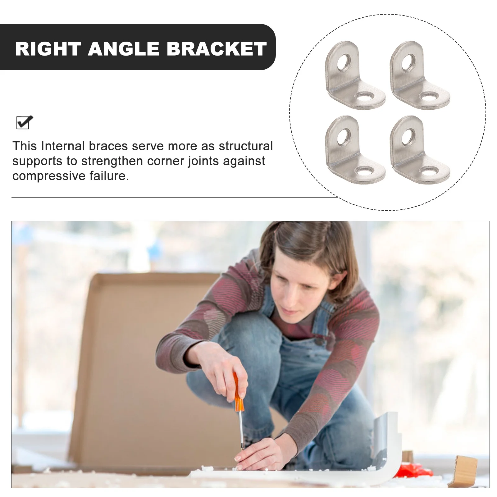 

20pcs 25X25X1.6Mm Stainless Steel Right Angle Bracket L Shape Corner Connector 90 Degree Metal Bracket For Diy Furniture Silver