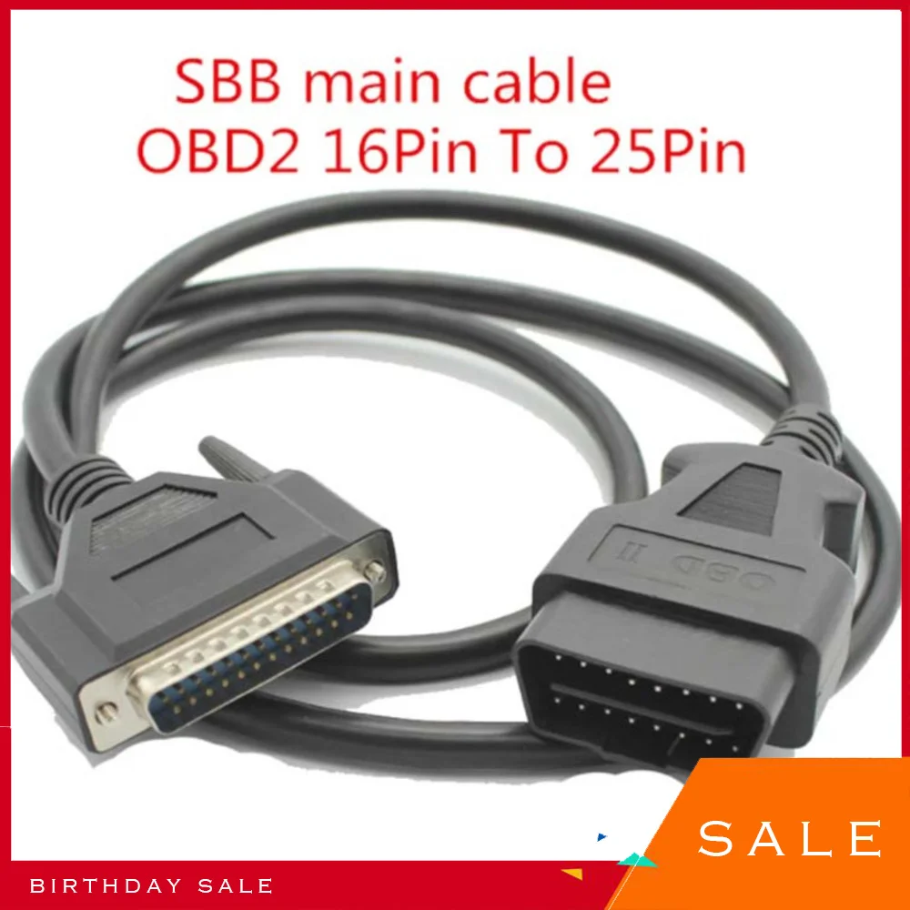 

2024 OBD2 16 Pin To DB 25 Pin Programmer Cable Key V33 Key Prog DB25 Pin Conversion To OBD 2 Main Test Cable Adapter Connector