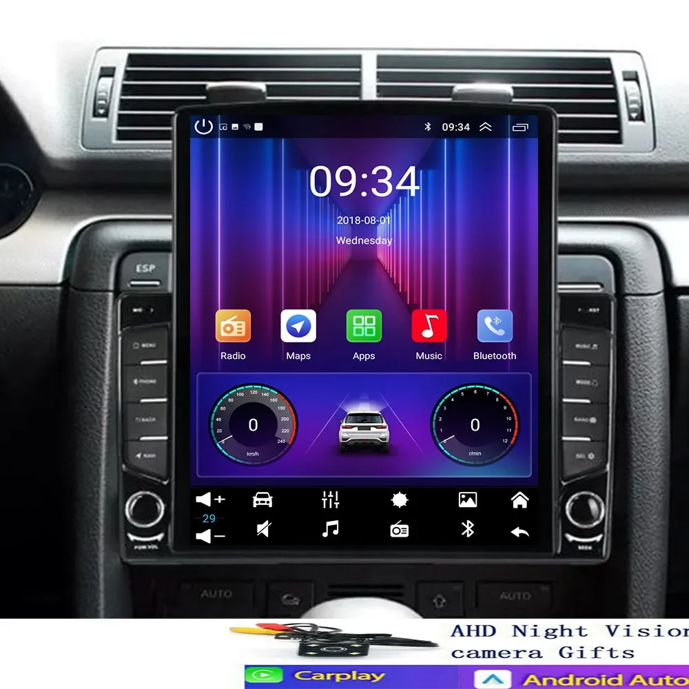 For Audi A4 B7 B6 S4 RS4 2002-2007 S4 RS4 B6 B7 Android 14 Car Multimedia Radio Player Wireles CarPlay AUTO BT GPS DSP Navigatio