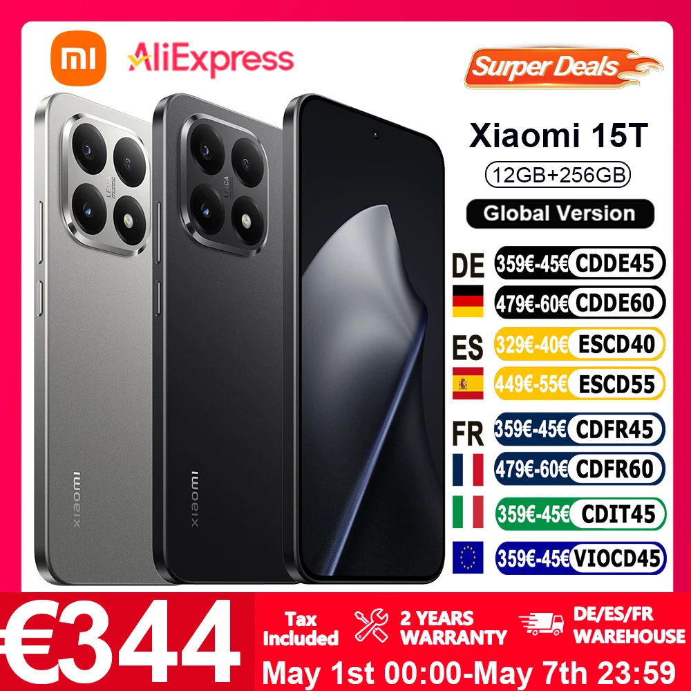Versión global Xiaomi 15T Holofote Fotografía 6.83″ 67W HyperCharge 5500mAh 120Hz Pantalla MediaTek Dimensity 8400-Ultra Leica Summilux lente óptica Light Fusion 800 Extraordinaria HDR10+ de alta densidad a través de colores vivos y contraste rico
